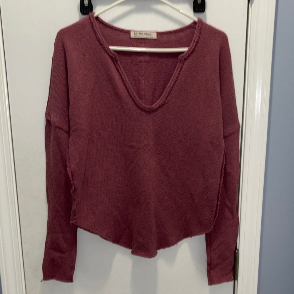 Free People “we the free” Mauve Long Sleeve Top